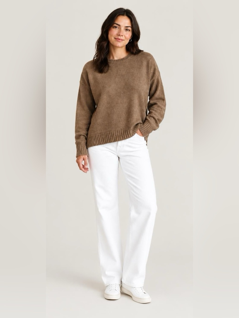Jenni Kayne Oversized Crewneck Sweater - Camel